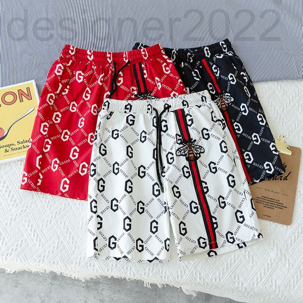 

men's pants designer light luxury high end shorts men's summer beach pants bee embroidery sports casual trend capris afg5, Black