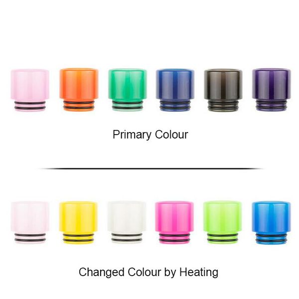 Pontas de gotejamento que mudam de cor, resina epóxi alocroica, bocal adequado para 810 atomizadores, mudança de cores em diferentes temperaturas