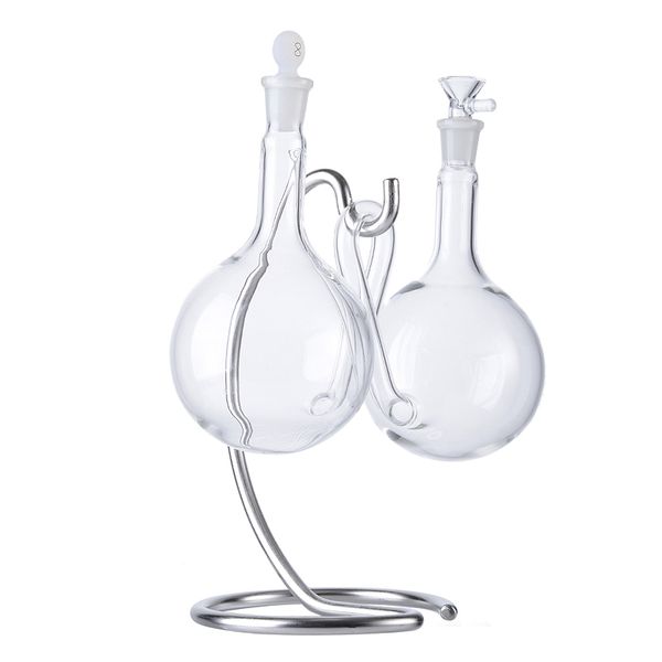 Vaso d'acqua a gravità universale Narghilè a cascata infinita 7 mm di olio spesso Dab Rigs Box Confezioni Tubi d'acqua Giunto femmina da 14 mm con ciotola Bong in vetro