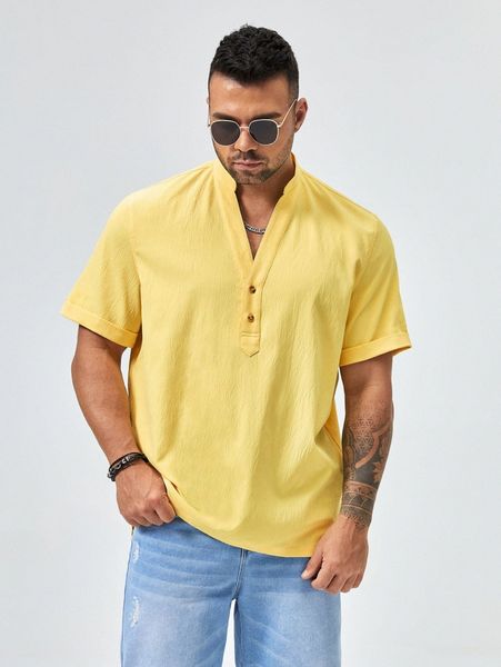 

extended sizes men button front shirt s7m6#, White;black