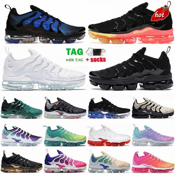 

tn plus running shoes for men women big size 46 47 sports sneakers triple black white red bright crimson sunset pulse bubblegum us 12 13