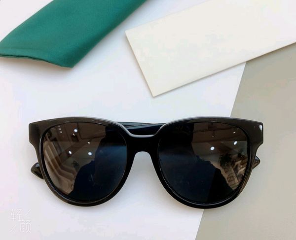 

round black shiny grey sunglasses 0960 women glasses eyewear accessorie uv protection shades with box, White;black