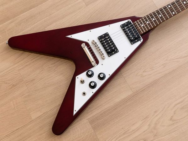 

edards by e sp e-fv-100d flying v 67-style electric guitar cherry