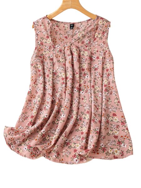 

plus ditsy floral criss cross blouse s0ie#, Black