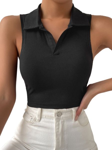 

solid ribbed knit tank q9tk#, White
