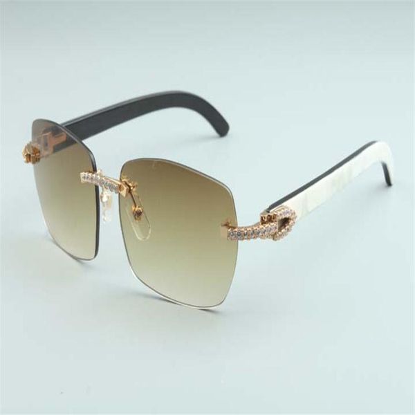 

factory outlet latest a9-b3524012 diamond natural mixed horn diamond lens sunglasses fashion men and women boundless sunglasses268l, Black