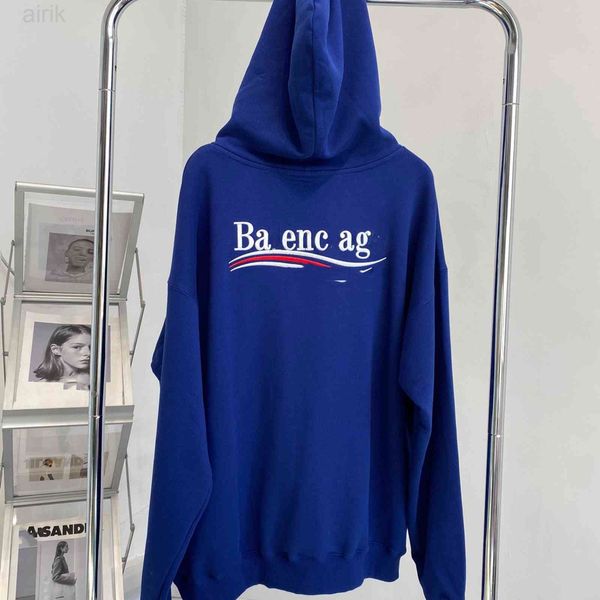 

correct version of tide brand 21ss autumn and winter new paris family cola wave letter embroidered couple leisure hoodie, Black