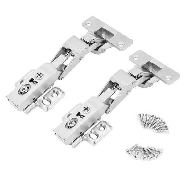 

2pcs 125 degrees zinc alloy furniture door closer hinge fixing accessories