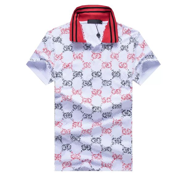 

italy men polo shirts snake bee embroidery letter fashion casual high street clothes mens shirt tees 3 color options, White;black