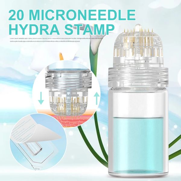 Hydra 20Pins 0.25mm Derma Roller Titanium Microneedle Dermapen Microneedling Strumento Strumenti per la cura della pelle di bellezza Dispositivi