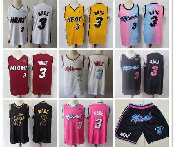 

men jersey throwback jersey dwyane 3 wade basketball shorts pink black red white