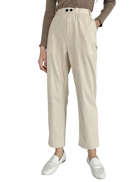 

dazy high waist slant pocket corduroy pants r8oi#, Black;white