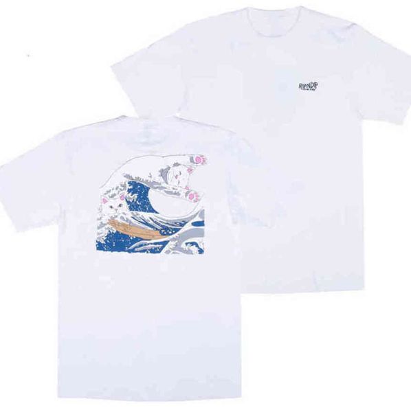 

fashion mens brand ripndip t shirts designer classic naughty cat t-shirt couple tees luxury women summer street hip hop short sleeve tshirt, White;black
