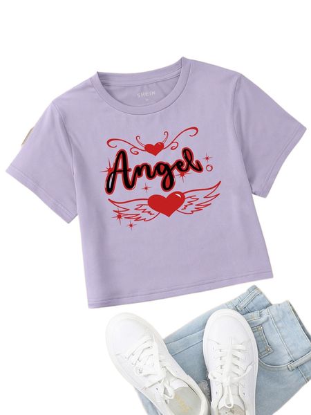 

heart & letter graphic tee q4jf#, White