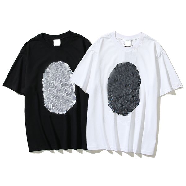 

designers camouflage short-sleeve t-shirts luxurys monkey round neck short sleeve tees casual sports blouse clothing cotton boys and girls, White