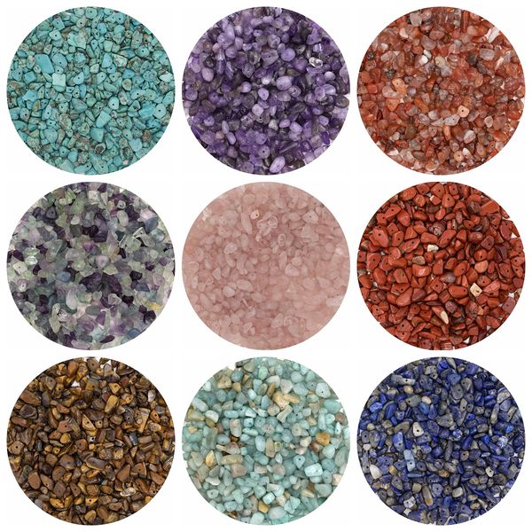 

500pcs loose gemstone chip beads for diy making jewelry drilled irregular raw rock stone healing crystal quartz stone, Black