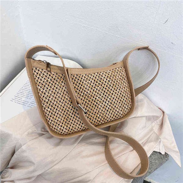 

shopping bags fashion summer irregular straw female woven shoulder vacation beach casual crossbody handbag 220318