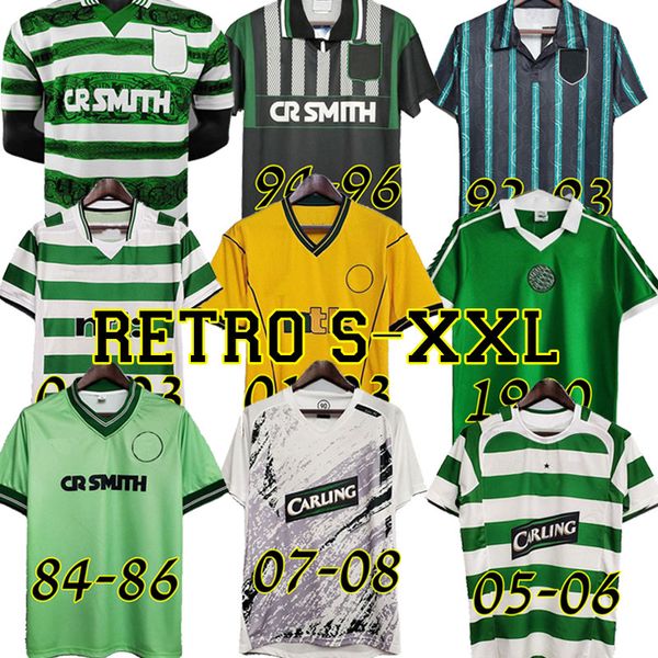 

larsson 98 99 celtic retro soccer jerseys home away classic 1980 82 84 86 03 04 05 95 96 97 vintage football shirts nakamura keane 2005 06 1, Black;yellow
