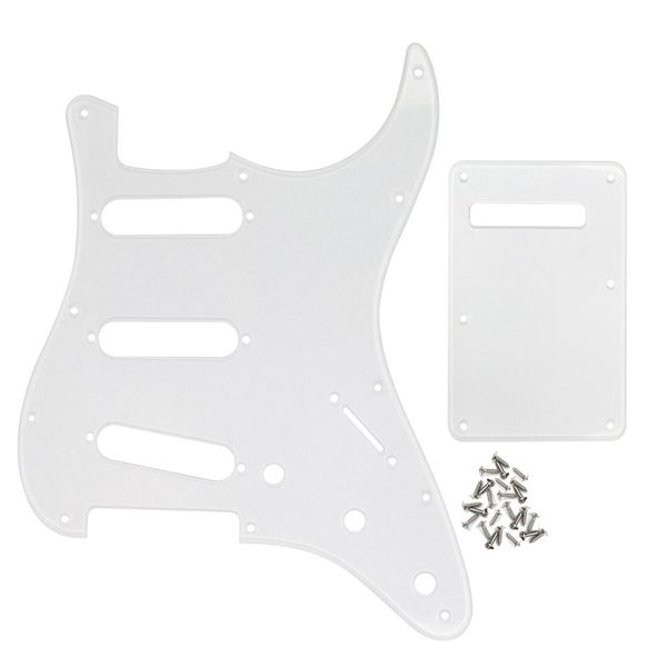 1 Conjunto 1Ply 11 Orifícios SSS Guitar Pickguard Transparente Scratch Plate Backplate Parafusos Para Guitarra Elétrica