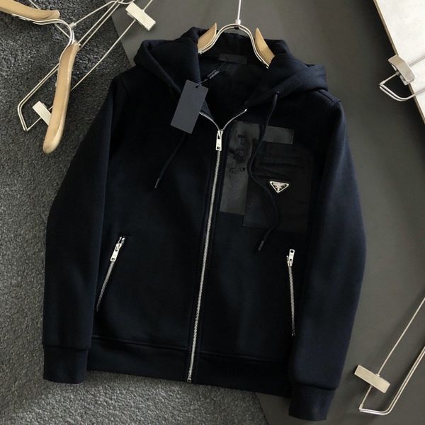 Sıcak Satış Moda P22RA Marka Sonbahar Kış Erkek Ceket Yeni Sweater Classic Pocket Peluş Hoodie Erkekler Bayanlar hırka