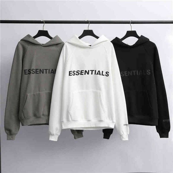 

2022e fashion brand men's and women's sweater factory direct sales fog2020ess street double thread printing plush hoodie, Black