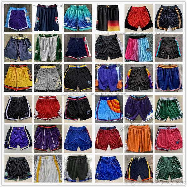 2022 NCAA bedruckte 2022 New City Pockets Basketball Shorts 21-22 Team Short Sport Wear Hose mit Tasche City Blau Weiß Schwarz Rot Lila Aufdruck Gut