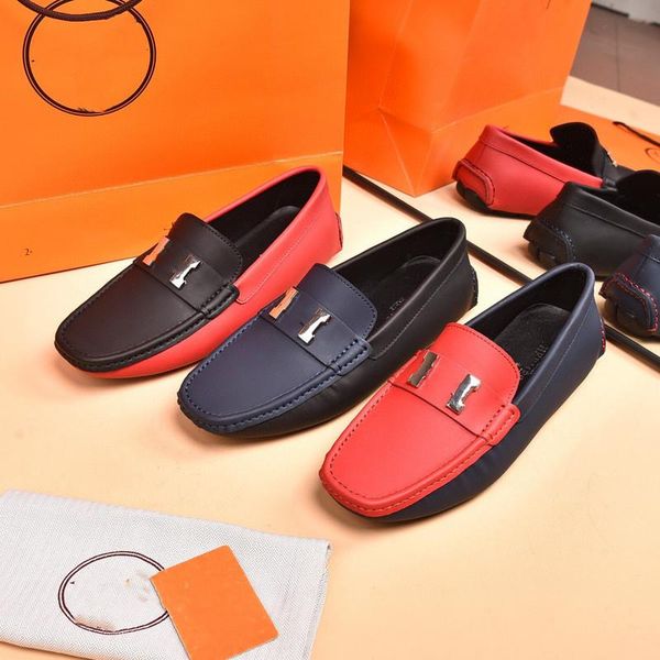

2022 designer luxury shoes fringe business casual one-step loafers fashion patent leather mixed colors printed leathers flats driving shoes, Black