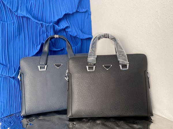 

luxurys milano men business briefcase one shoulder diagonal handbag computer bag genuine leather zipper letter interior simple casual pocket