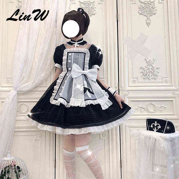 

nxy casual dress sweetheart rescue team lolita dress kawaii princess maid cosplay op short sleeve daily japanese style tea party dresses 040, Black;gray