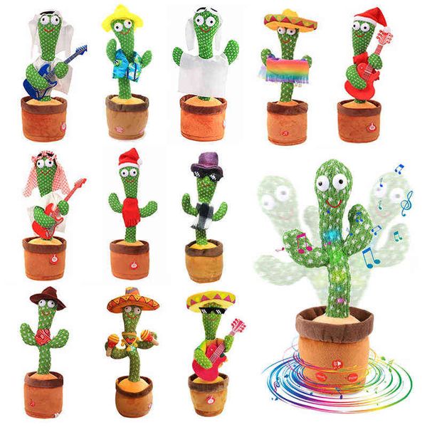 Dancing Electron Abrafts Talking Cactus Pop Recording Recording Singing Rock Cactus Toys Education Toys Birthday Gift J220729