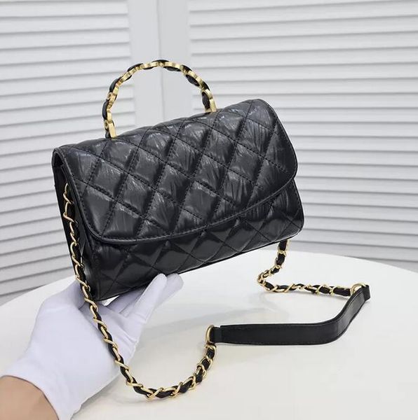 

sw 2022ssw classic flap handle tote small ghw bags quilted gold hardware matelasse chain crossbody shoulder large capacity multi pochette de