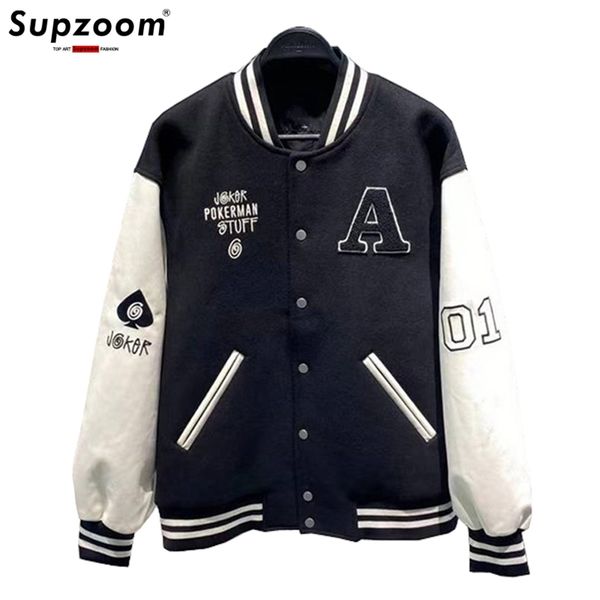 

arrival fashion character loose cotton embroidery bomber coat autumn baseball suit casual printed female jacket 220816, Black;brown