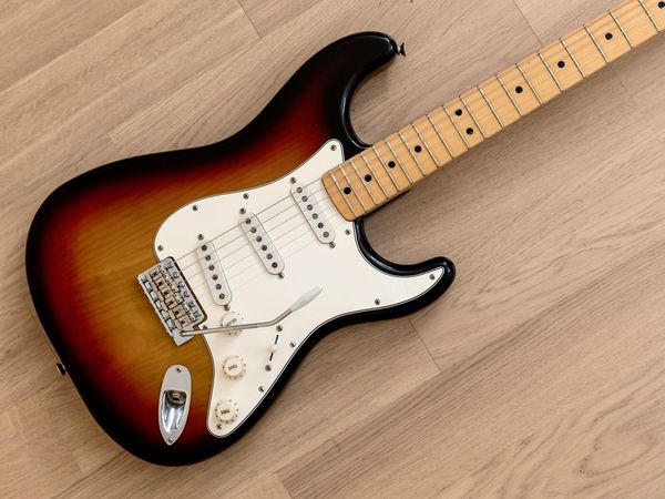 

st vintage electric guitar sunburst ash body