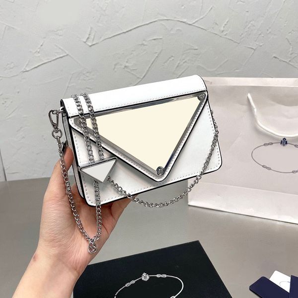 

mini chain messenger bag flap crossbody clutch bags big triangle sign shoulder bags purse sheepskin patent leather detachable strap dinner p