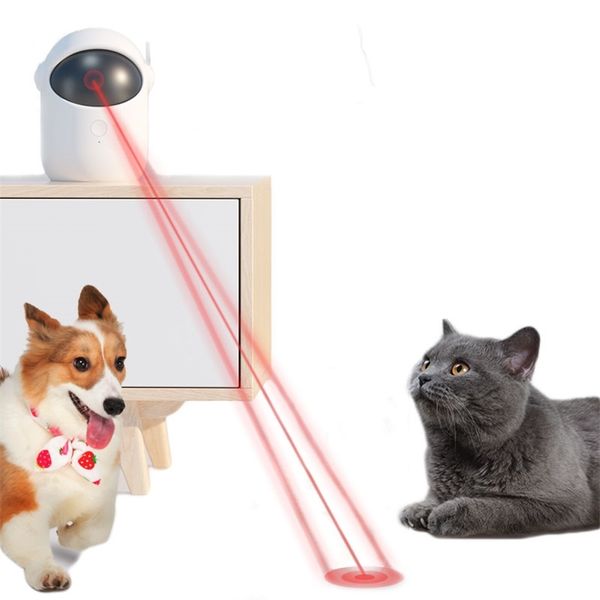 Gatto Puntatore Laser Giocattolo Automatico Interattivo Led Teaser Robot Red Dot ch Training Smart Usb Ricaricabile Gattino 220510