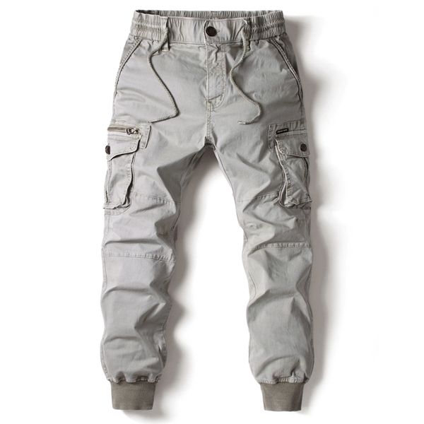 

cargo men jogging casual pants cotton full length streetwear mens work tactical tracksuit trousers plus size 220702, Black
