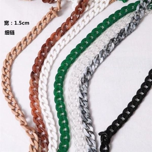 

17mm 22mm creative small fish bone resin chain acrylic bag strap shoulder jewelry accessory 220617, Black