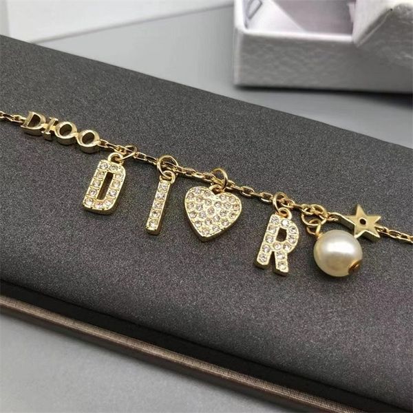 

fashion jewelry online letter pearl love bracelet fashion trend old personalized female bracelet, Black