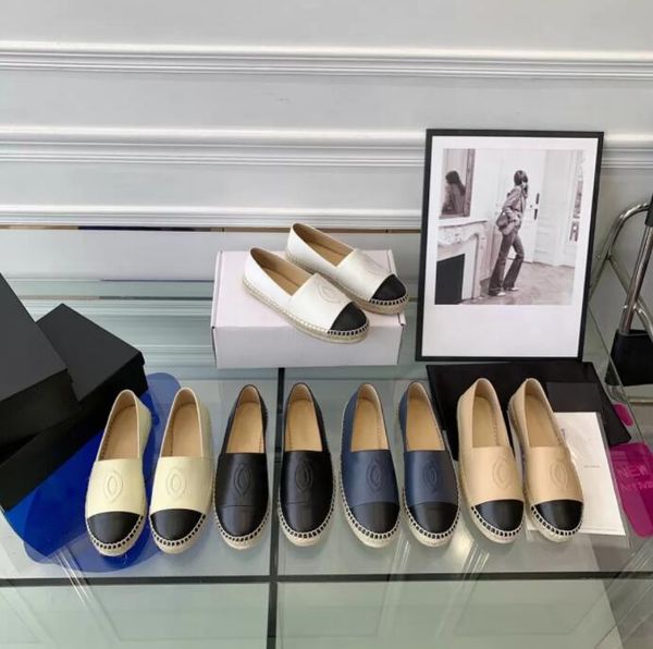 Chanells Chanellies Tasarımcı Espadrilles Ayakkabı Sneaker Lüks Kadın Gündelik Ayakkabı Kanalı Tuval Gerçek Deri Somunlar Klasik Tasarım Botları Tarak Slaytları Ayakkabı