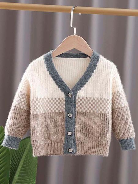 

toddler boys colorblock button up cardigan she, Blue