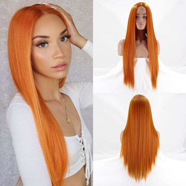

costume accessories synthetic middle part ombre wine red long straight wig black blonde pink womens 30 inch heat-resistant natural cosplay w, Silver
