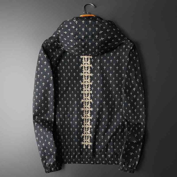 

men's luxury fashion brands menswear 2022 new casual hooded jacket, Black