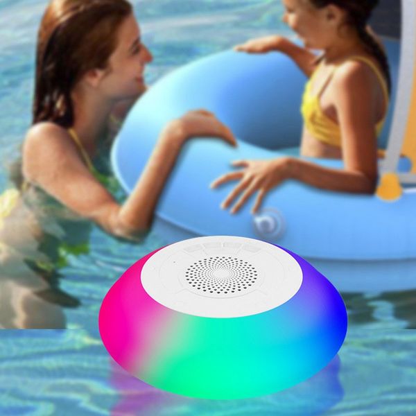 Schwimmender Lampenlautsprecher RGB-Regenbogen-Atmungslicht Drahtlose Bluetooth-Lautsprecher IPX7 Wasserdichte Atmosphären-LED-Leuchten