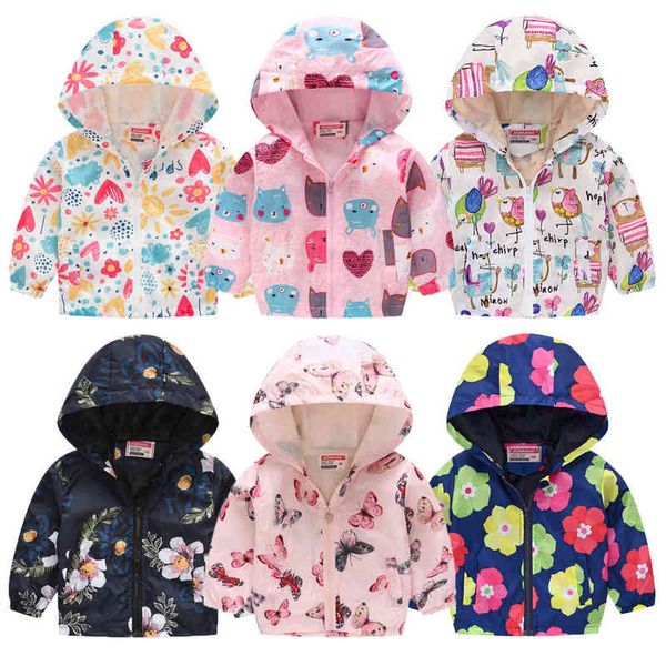 Bahar Hoodies Ceket Kızlar Erkekler Karikatür Ayı Kuş Çiçeği Sıradan Çocuk Sweatshirt Doğum Günü Toddler Çocuk Giysileri J220718