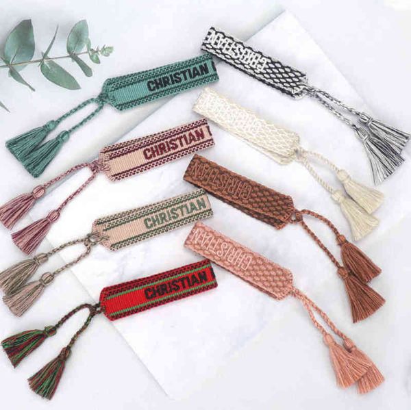 

brand classic fashion bracelets chains jewelry bangles handmade embroidered link woven tassel adjustable women men lover gift chain bangle 9, Black