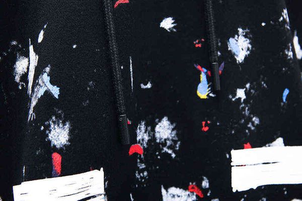 

factory online export trendy sweater chaopai autumn and winter off graffiti hoodie for men women, Black