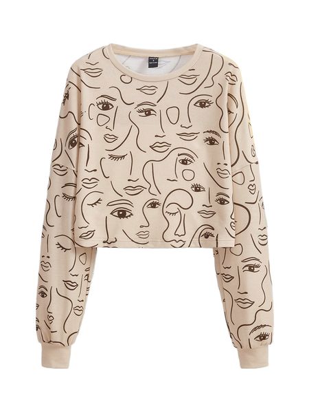 

x amy suther figure graphic drop shoulder sweatshirt c9er#, Black