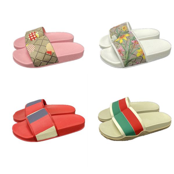 Tasarımcı Erkek Kadın Sandal Moda Terlik Lüks Slaytlar Yaz Düz Terlik Modeli Deri Kauçuk Sandal Erkekler Plaj Slide Kutu