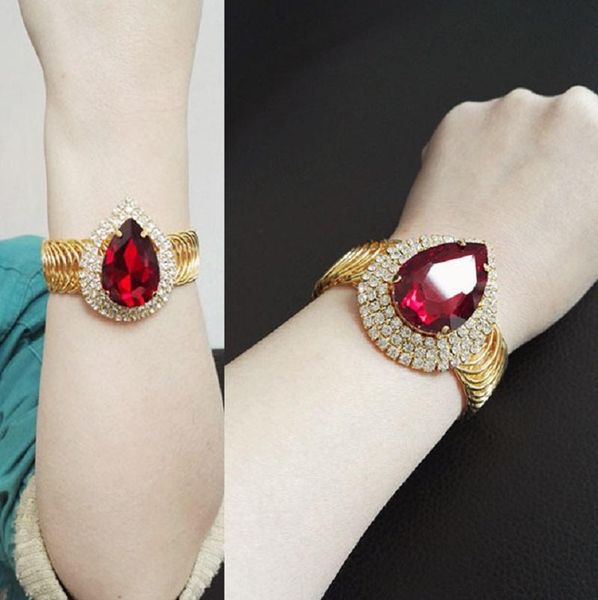 

bangle fashion spring red big zircon bracelet women's accessories hip hop series holiday gift golden lovebangle, Black
