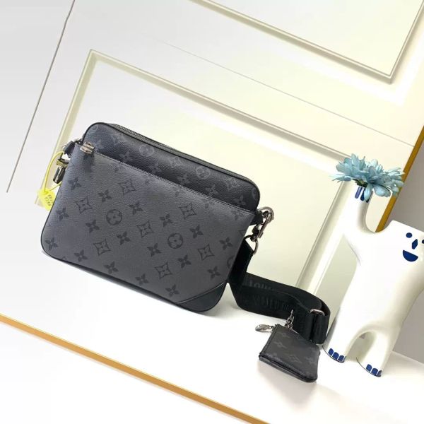 

2022 new handbags men leather trio messenger bags luxury shoulder bag make designer handbag tote man's bag lvs louiseity viutonity vutt